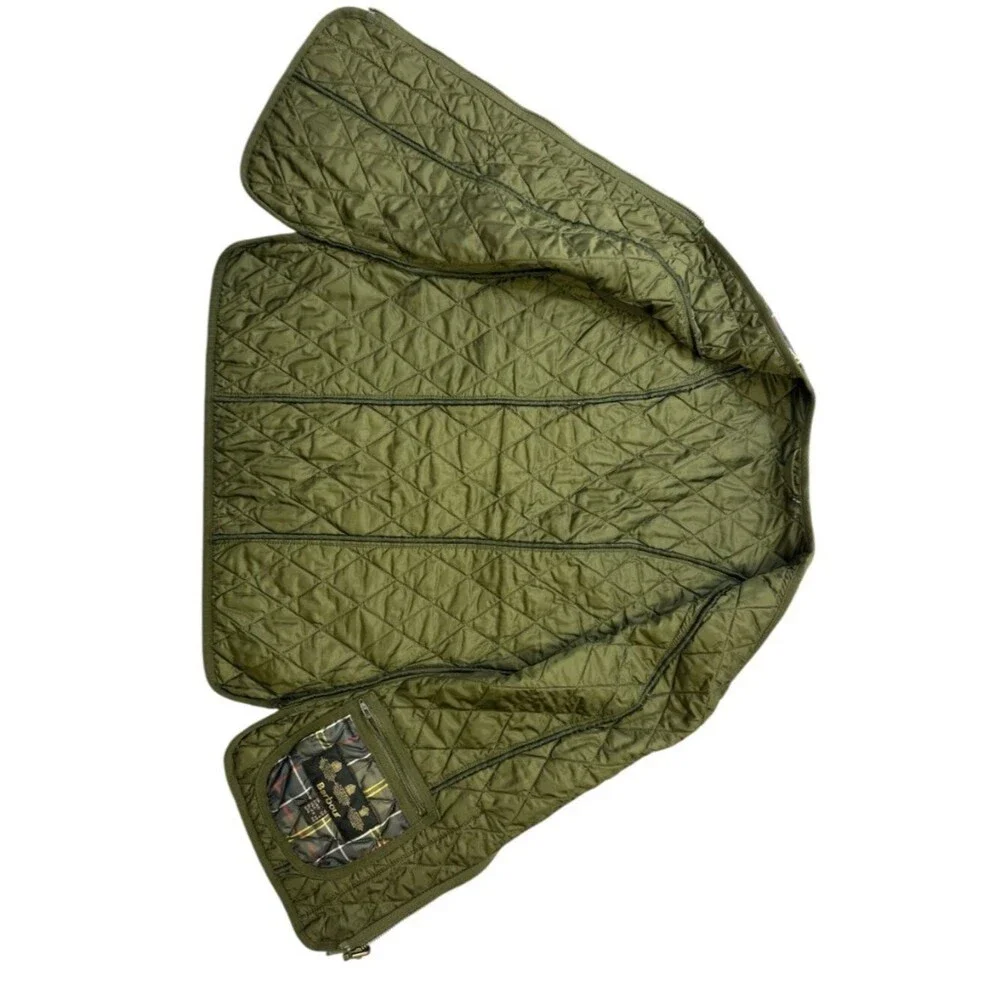 Barbour Vest Tartan Betty Quilted Gilet Liner Womens 6 Green Classic